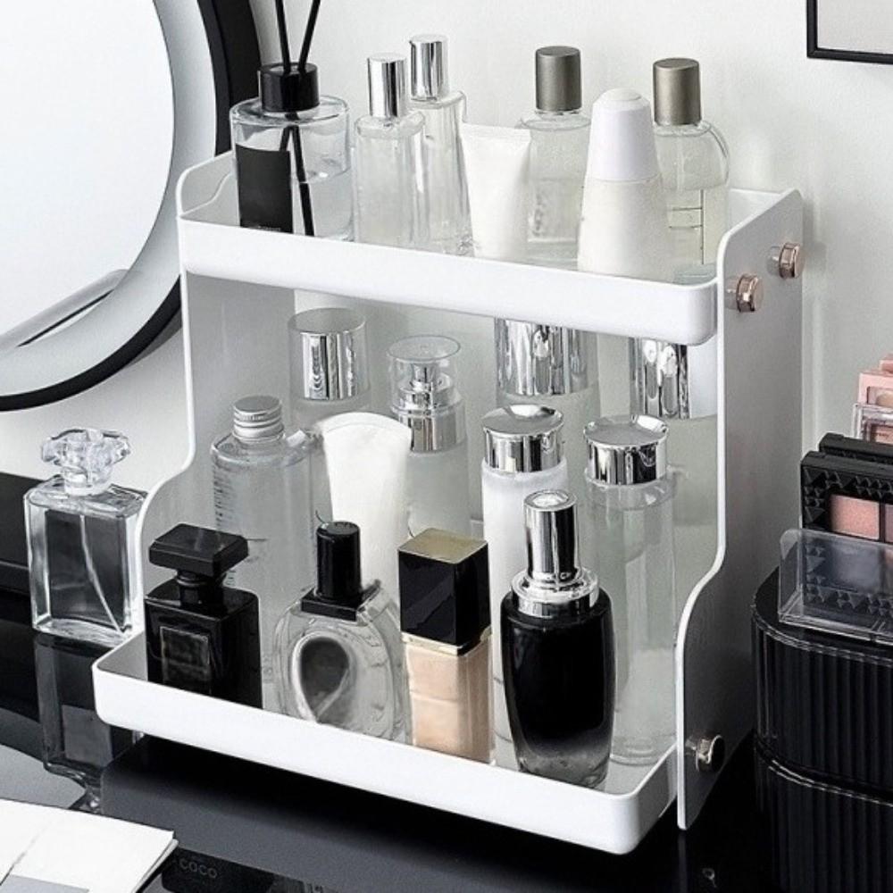 Acrylic Double Layer Storage Rack Anime Figurine Organizer Model Shelf Cosmetic Storage Rack Storage Holder Plastic