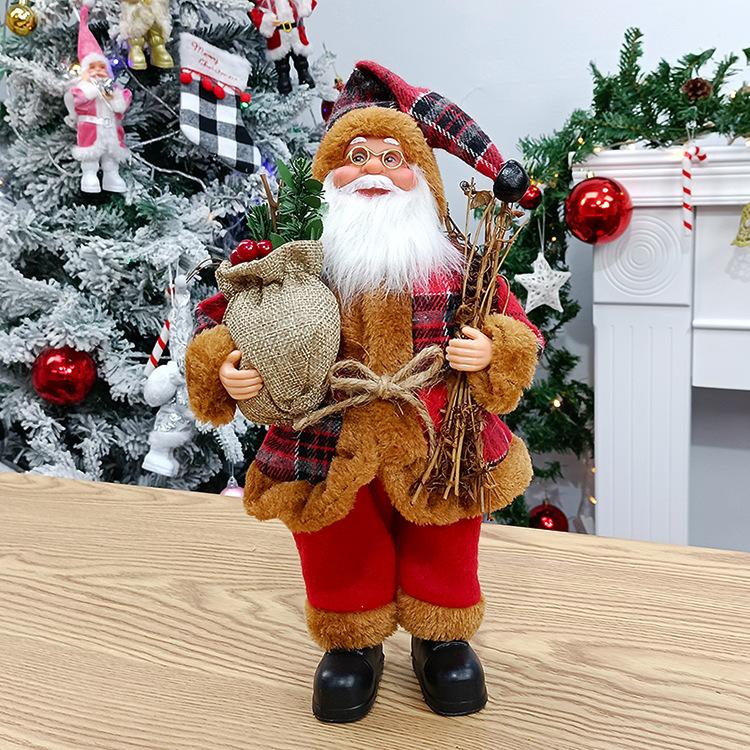 Weihnachten Sitzend Stehend Weihnachtsmann Figuren Puppe Niedlich 12 Zoll Weihnachtsbaum Party Ornament Tisch Büro Kamin Heimdeko