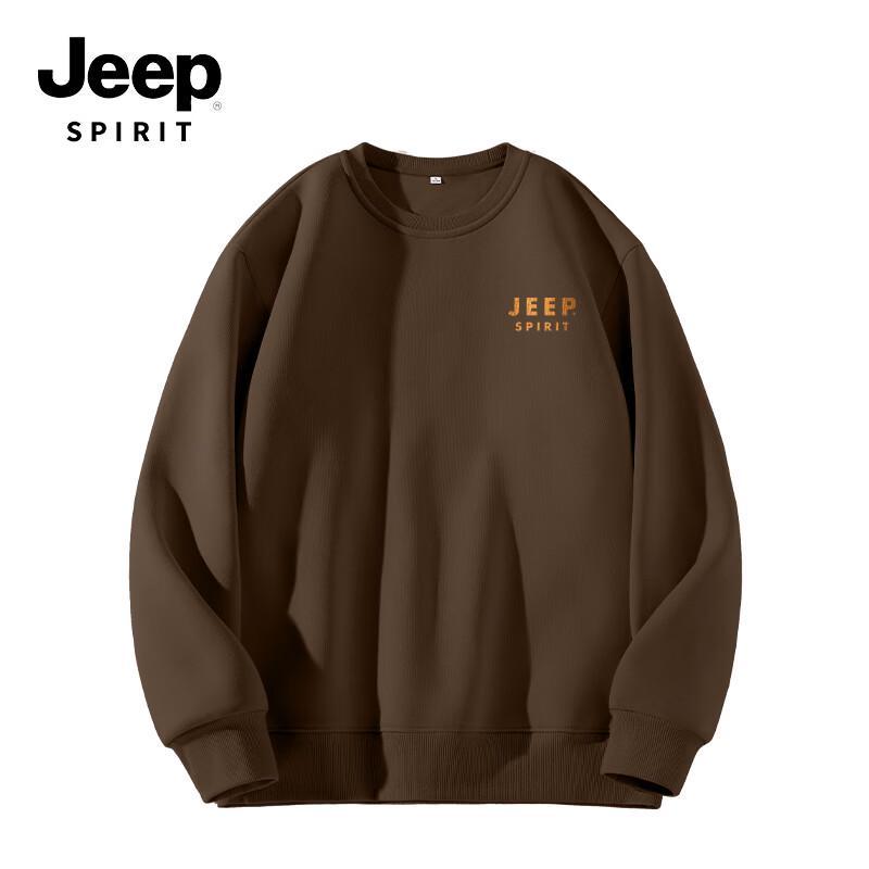 JEEP SPIRIT Men's & Couple's Loose Fit Round Neck Knit Sweatshirt