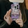 Perforated Vortex Shell IND Purple Fish Cat Phone Case For iPhone 17 16 15 14 13 12 11 Pro Max X 7 8 Plus Shockproof Clear Cover