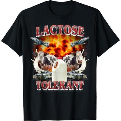 YUZBHOME Laktosintolerant Rolig Trendande Meme T-shirt