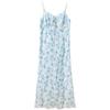 Floral Mulberry Silk Blend Camisole A-line Maxi Dress