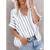 2026 Primavera/Estate Casual da Pendolare Stampata a Righe Bicolore Manica Corta Top Camicia da Donna