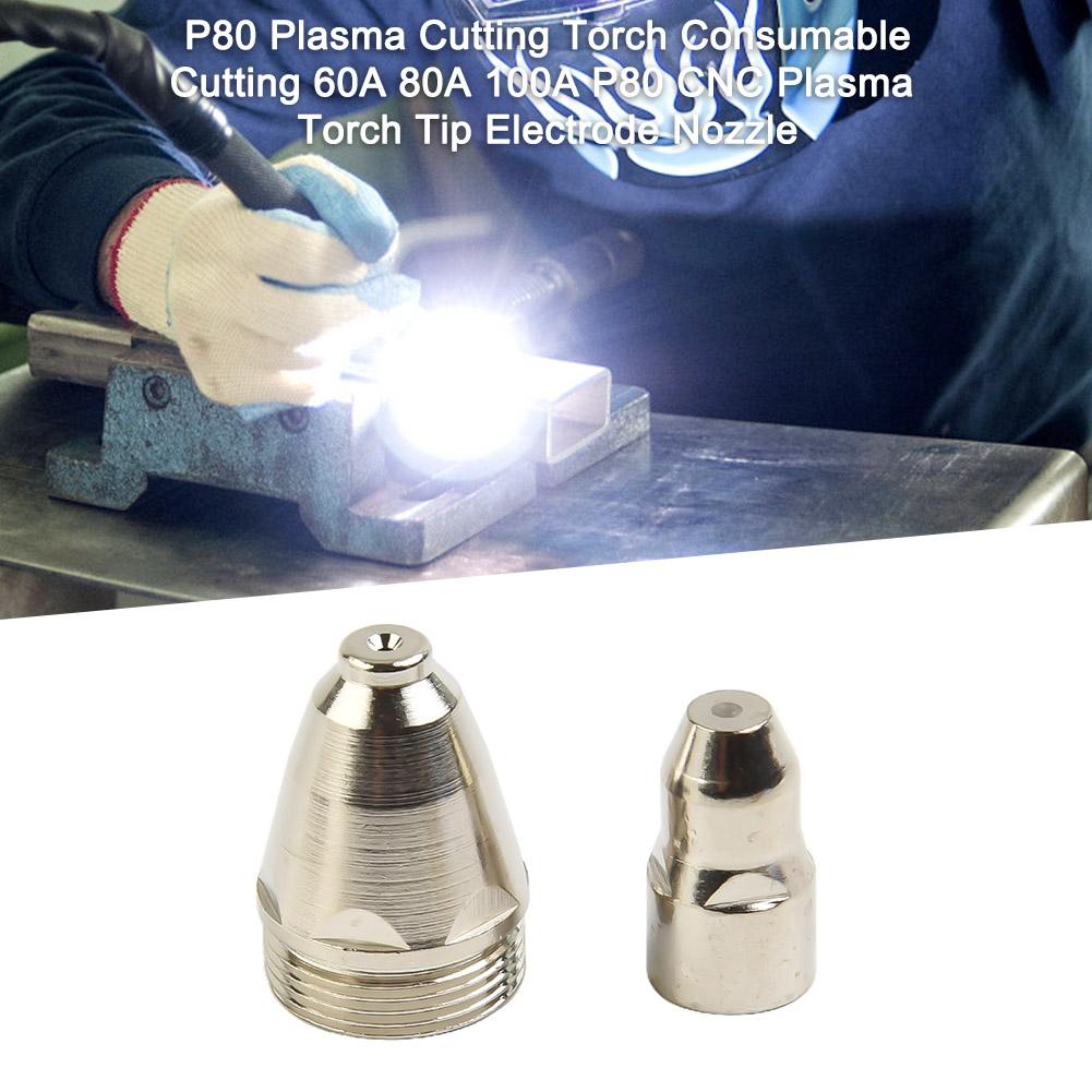 20 Stück Plasma Schneidbrenner Verschleißteile Schneiden 60A 80A Spitze Elektrode Düse