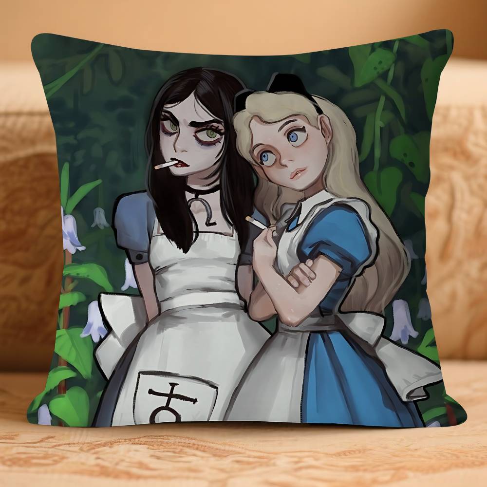 GAME AliceS Madness Returns Pillow Case Removable Washable Cushion Cover – All-Season Soft Linen