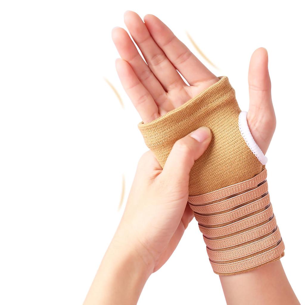 Protector de Palma Tejido Ajuste Buena Fijación Transpirable Suave Muñequera Tejida para Ciclismo Escalada Fitness Color Piel