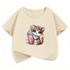 Leopardenmuster Katze T-Shirts Kurzarm Katze Lustig Manga Kinder Kinder T-Shirt Jungen Mädchen Lässiges Oberteil T-Shirt Sommer Frühling