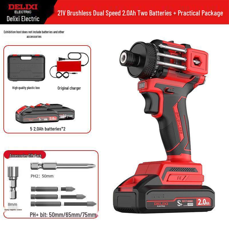 Delixi Rechargeable Brushless Electric Screwdriver & Drill Combo