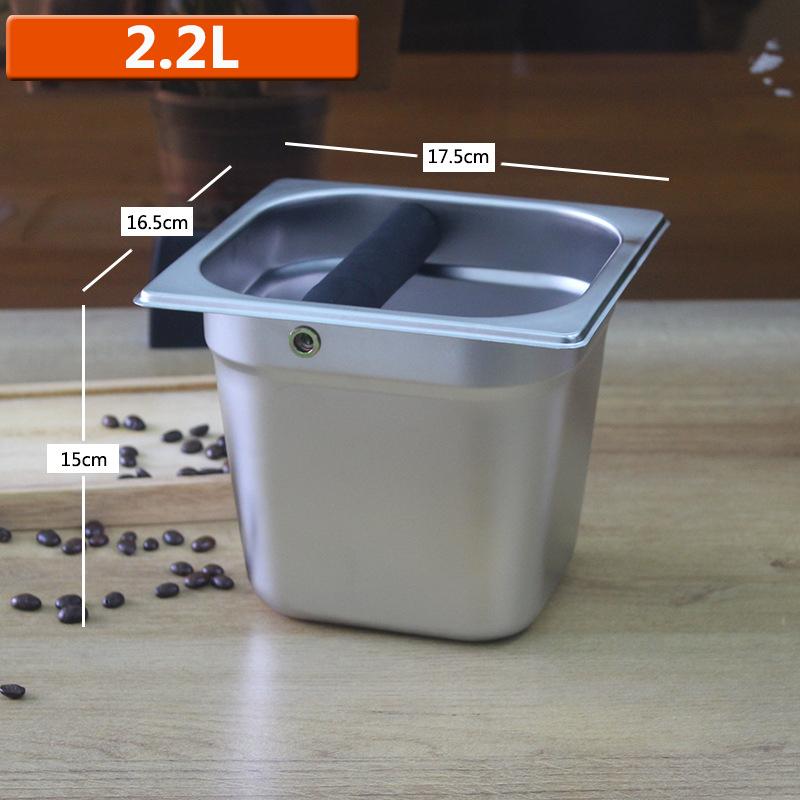 Coffee Knock Box,Espresso Dump Bin,Coffee Powder Residue Bin,Stainless Steel Espresso Knock Box Built-in Container Coffee Ground