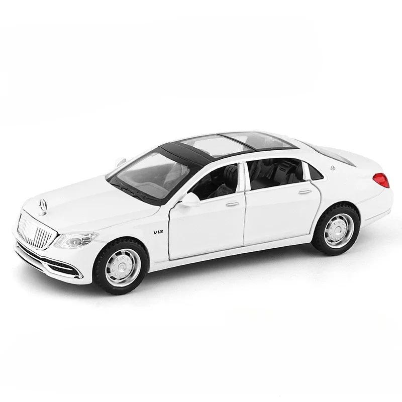 1/32 Benz Maybach S650 Model auta Slitina na hračky litá Limuzína Simulace Vozidla Zvuk Lehká Gumová pneumatika Hračky Dárky k narozeninám pro chlapce