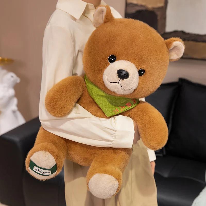 Cute Bib Animal Plush Toys Soft Cartoon Hippo Bear Elephant Stuffed Doll Filled With Cotton Lovely Birthday Gift To Children