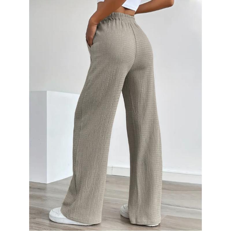 Damen Lässige Elastische Taille Einfarbig Bequeme Locker Sitzende Hose