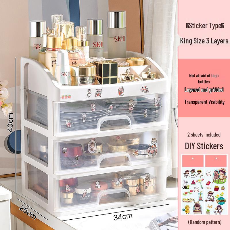 

Clear Makeup Organizer: Пластиковий настільний ящик для зберігання помад і пензлів