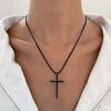 Trendy Cross Pendant Necklace Vintage Style Simple Rope Necklace Chain Necklace