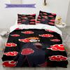 Naruto Cloud Power Pattern Bedding Quilt Set Quilt Cover Pillowcase Home Birthday Gift(1 * Duvet Cover + 2 * Pillowcase, Without Core)