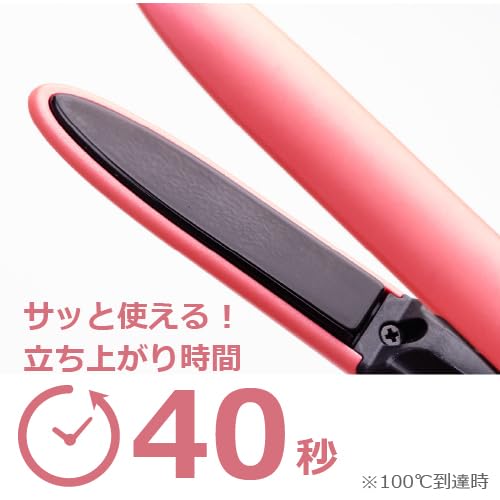 Tescom ISC100 P USB-Powered Hair Iron, 10mm, Compact, Ceramic Coating, International Compatible, Pink