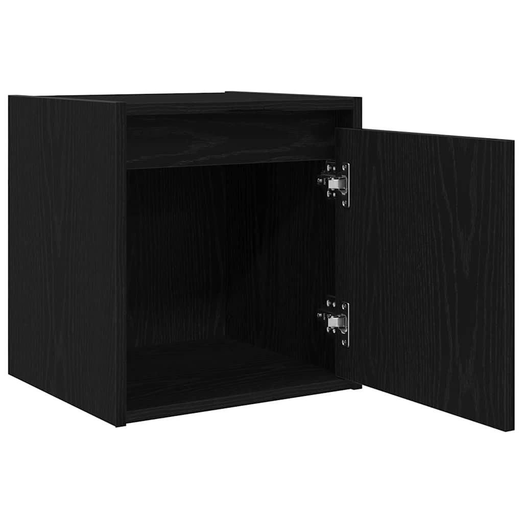 Wall Mounted Nightstand Black 38 X 34 X 40 Cm