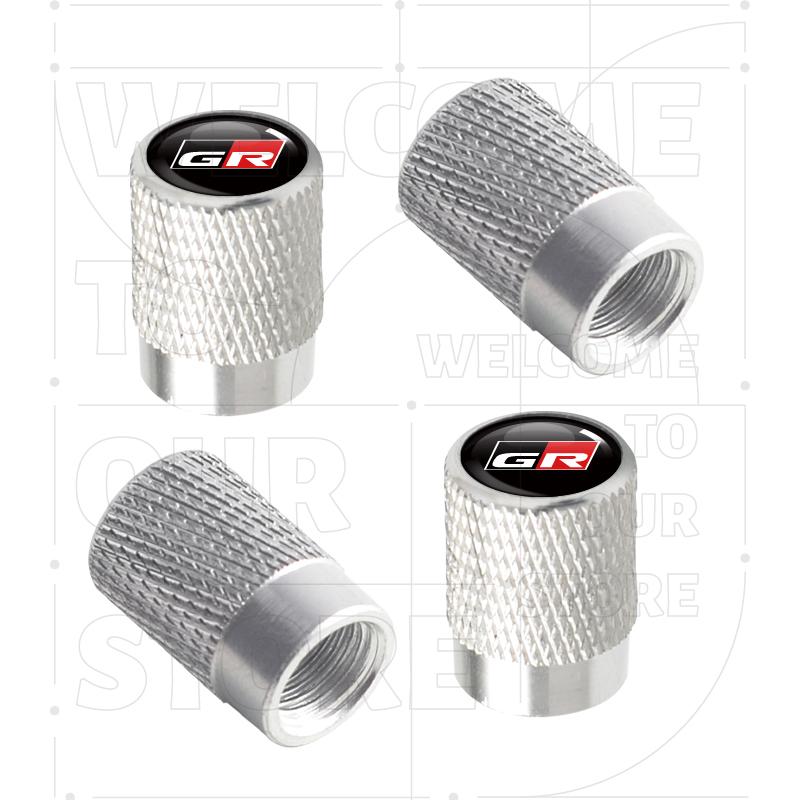 For Toyota GR Sport T Sport YARiS Hilux Camry LOGO 4pcs Car Wheel Tire Valve Aluminum Caps Tyre Stem Covers Airdust Waterproof