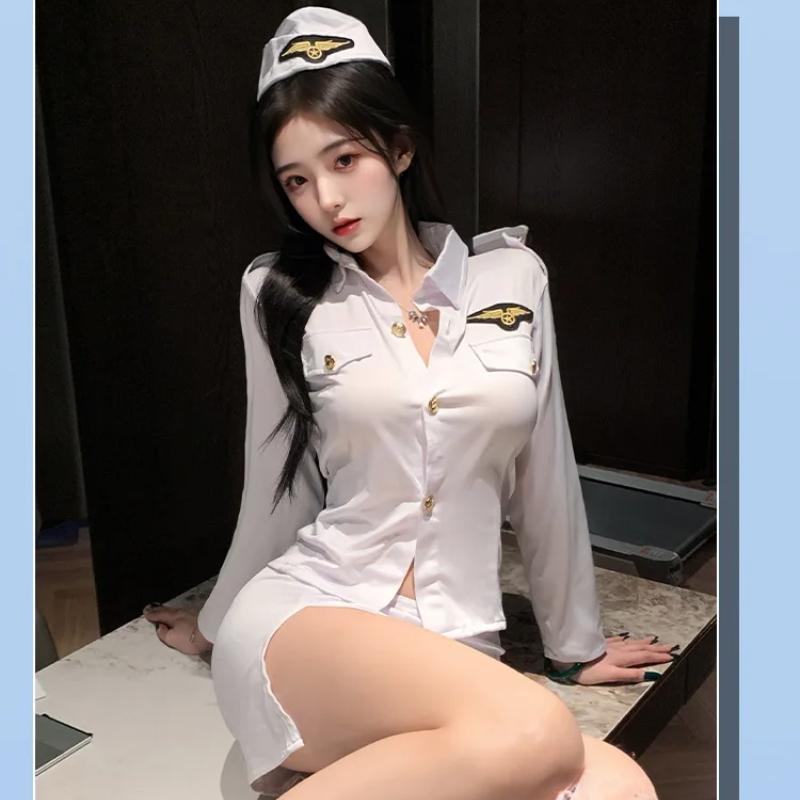 Stewardess Uniform Erotic Lingerie Sexy Costumes Flight Attendant Costume Sex Cosplay Anime Police Lingerie Bar Temptation