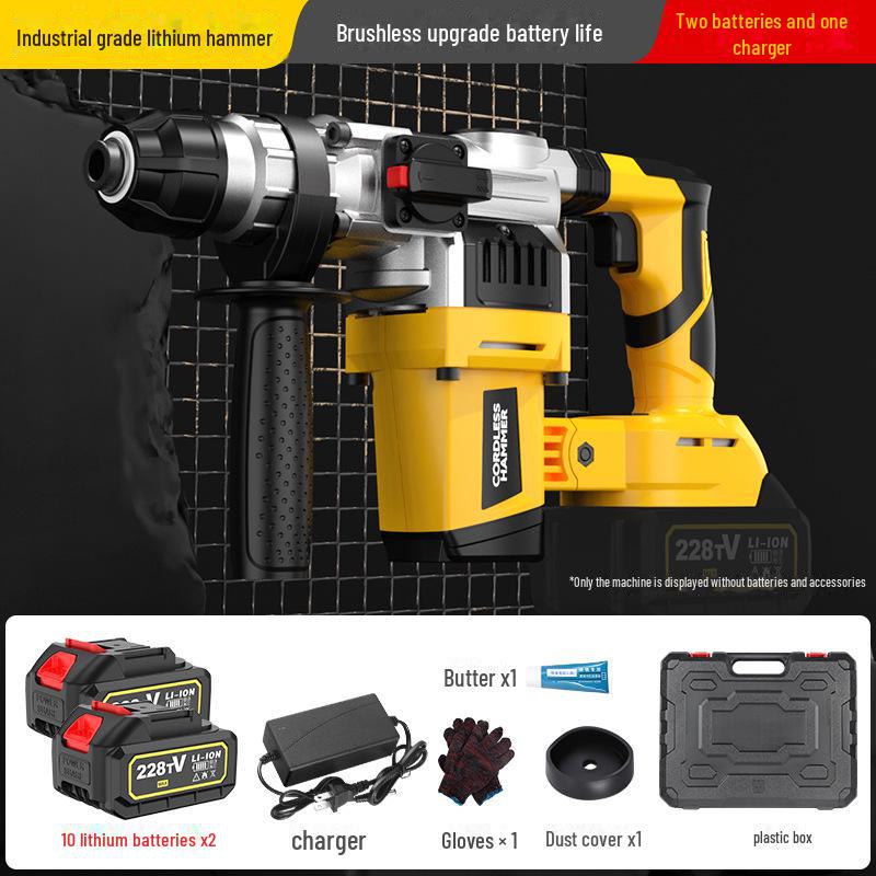 21V Brushless Lithium Hammer Drill: High-Power Electric Impact for Concrete