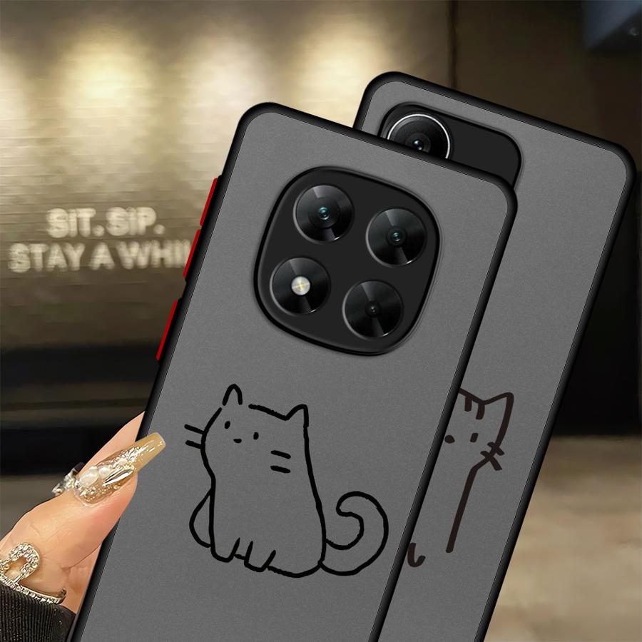 Cute Cartoon Cat Case for Xiaomi Redmi Note 14 11 12 13C 10 9S A4 14C 13 Pro Plus Funda Back Phone Cover