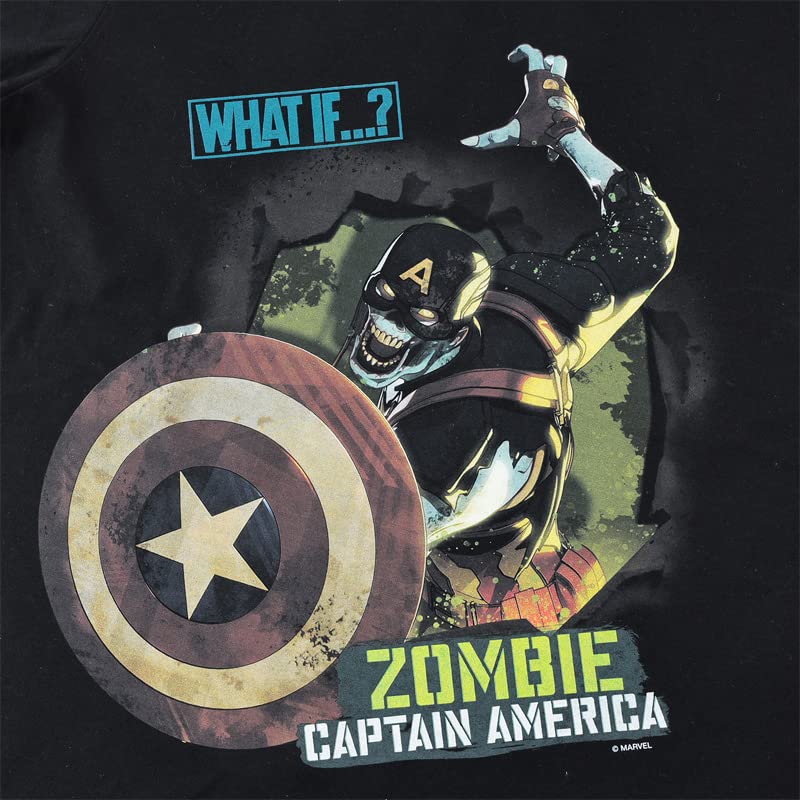 EVERSOUL Marvel Kurzarm WHAT IF Captain American Comicfigur Größe M T-Shirt, Zombies, Amerika, Merchandise, Geschenk, Herren, Schwarz, [Gebraucht]