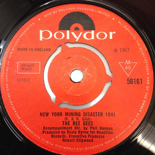 

7-дюймовая пластинка BEE GEES New York Mining Desaster 1941 56161 POLYDOR 1967 UK Поп Б/у