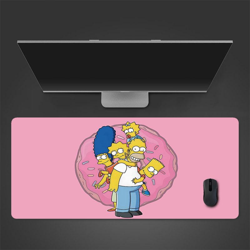 Simpsons Mouse Pad, Large Gaming Desk Mat, Non-slip XXL Mousepad for Laptop & Tablet, Mini PC Playmat with Stitched Edges
