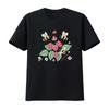 Cute Cartoon Bumblebee Raspberry Wild Floral Nature Print Casual T Shirt Vintage Washed Stylish Unisex Stretched Versatile