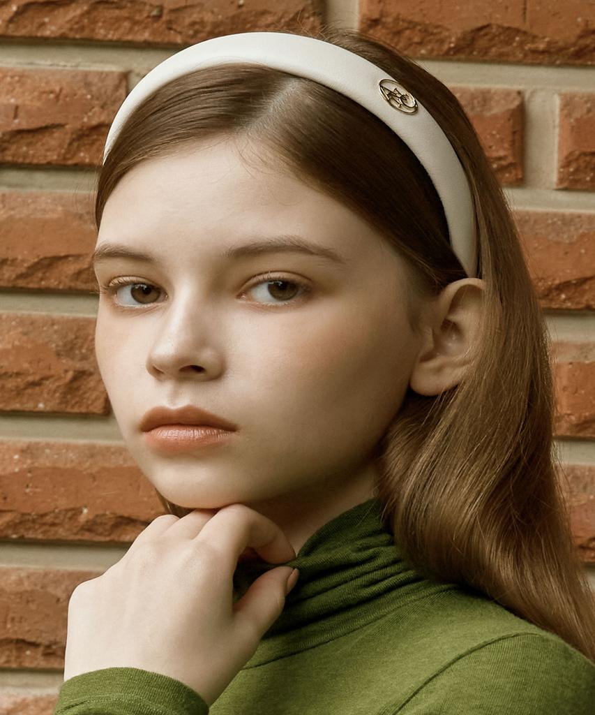 Anoetic Volume Leather Hairband_Beige