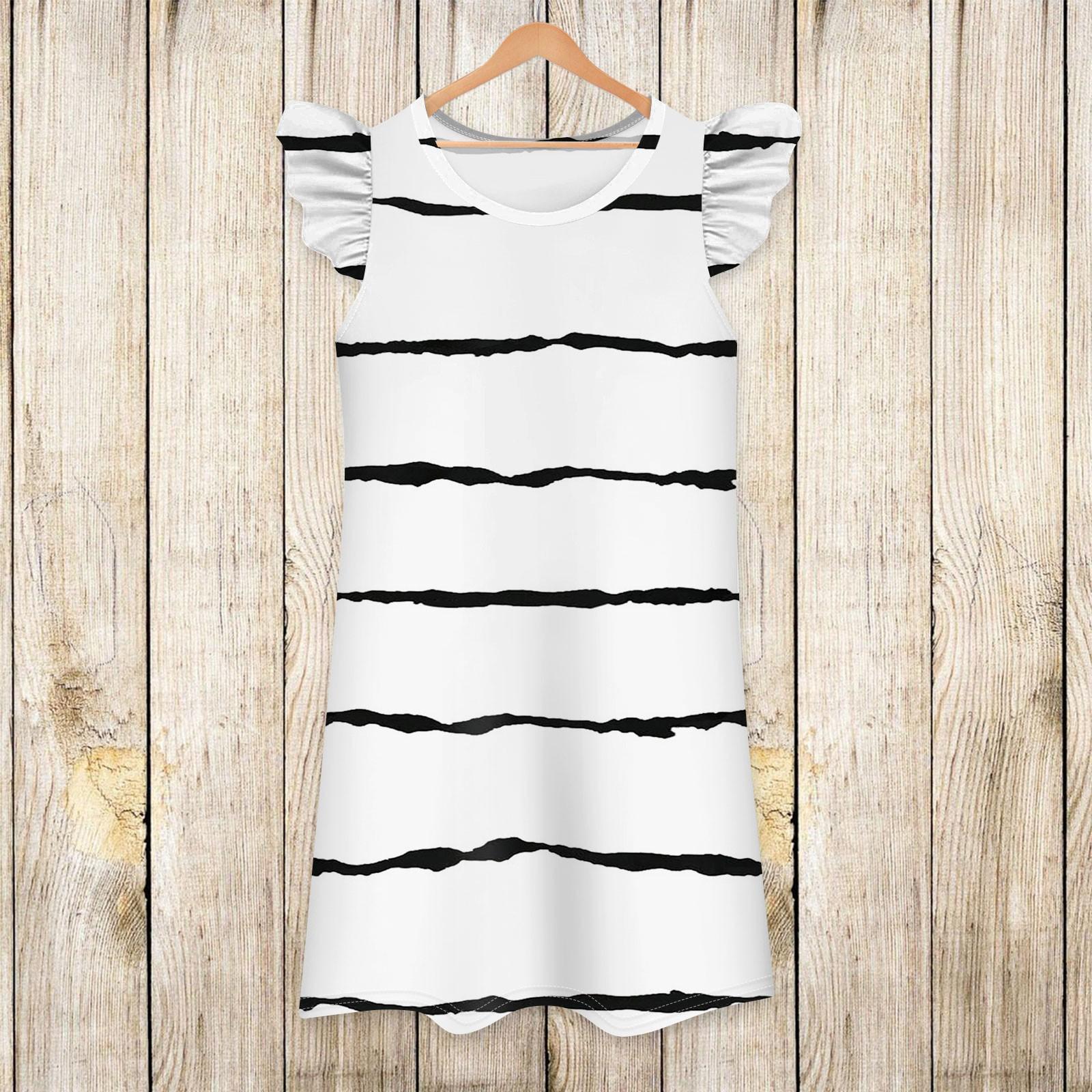 

Детское платье с рукавами-крылышками, юбка с принтом, повседневное платье 150 белый