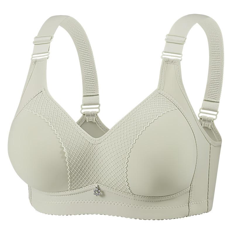 Sujetador inalámbrico de talla grande para mujer, transpirable, cómodo, push-up, copa fina, sujetador liso, sin imanes, moldeador, figura más llena, ropa interior de soporte