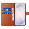 Coque Rabat - BOOLING - pour Samsung Galaxy S26 - Antichoc Anti-Rayures Effet Cuir Marron
