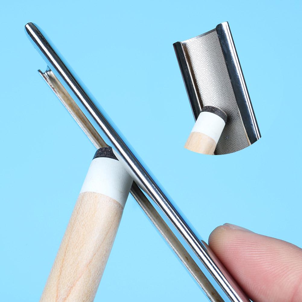 Portable Stainless Steel Leather Sander Billiard Pool Cue Tip Shaper Burnisher File Repair Tool