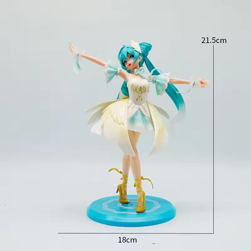 New Noble and Elegant Swan Ballet Hatsune Miku Pvc Character Model Ornament Animation Collector Statue Desktop Decoration
