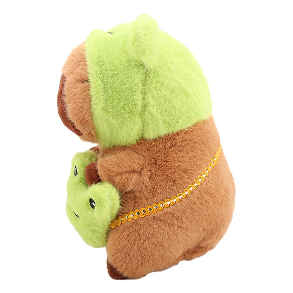 22cm Cute Frog style Capybara Plush Toy Movie Stuffed Animals Adorable Stuffed Capibara Dolls Birthday or Holiday Gifts for Kids