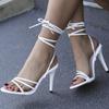 Large Size Sexy Fish Mouth Strap Stiletto High Heel Sandals Women's New Cross Strap Sandals Women