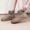Bread snow boots winter new warm knitted non-slip piled thickened cotton shoes waterproof cotton boots