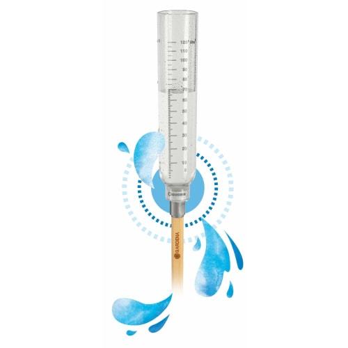 GARDENA Rain Gauge, Garden Decoration, ClickUp!, Transparent, 28.9cm Tall X 8cm Diameter, 11340-20