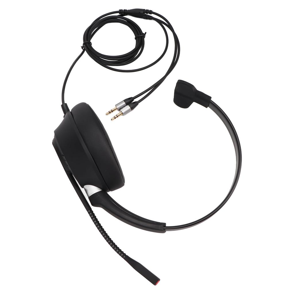 3.5mm Communication Headset ENC Noise Cancellation Corded Monaural Headset with HD Mic for PCs