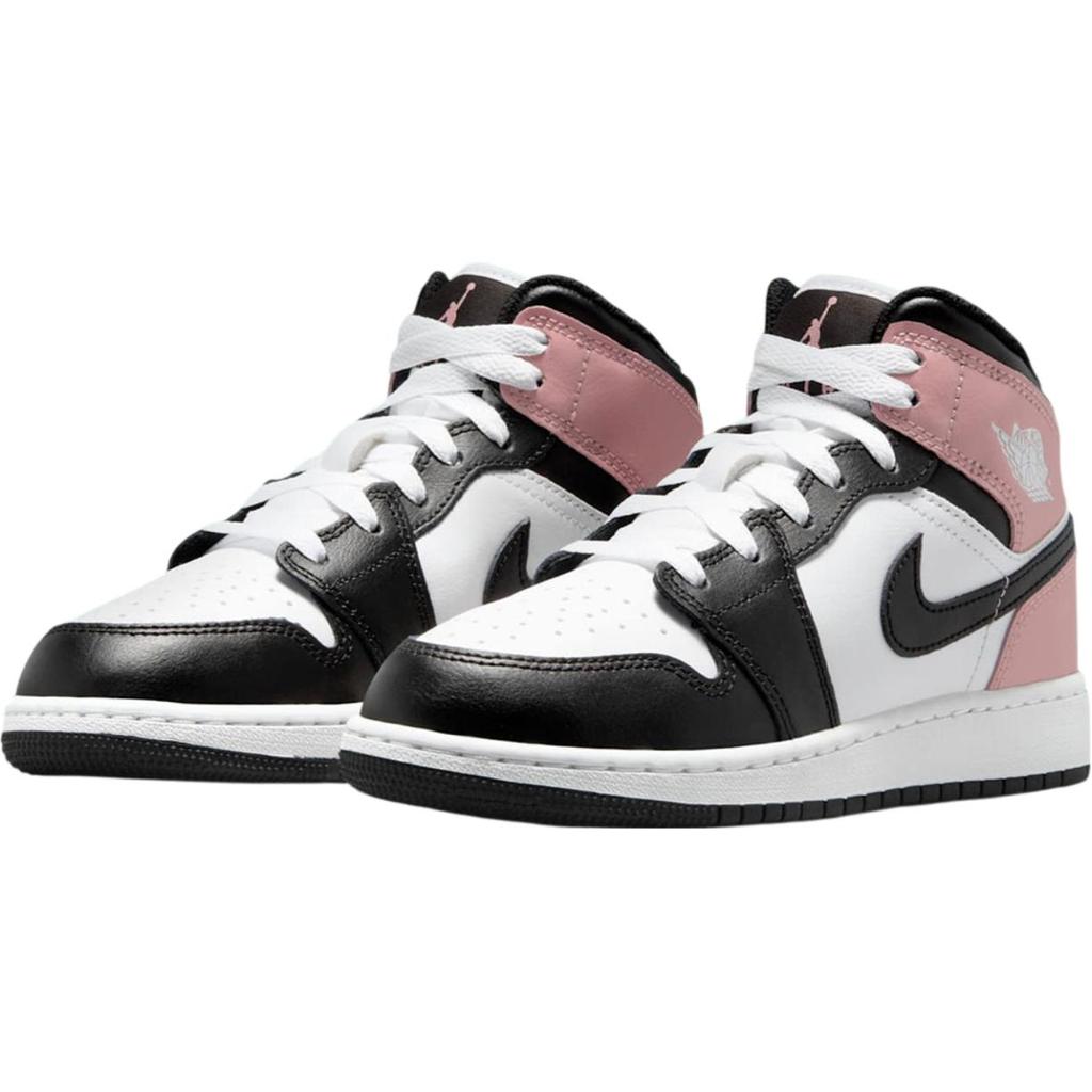 Air Jordan 1 Mid GS Rust Pink Kids Sneakers White Black DQ8423-100