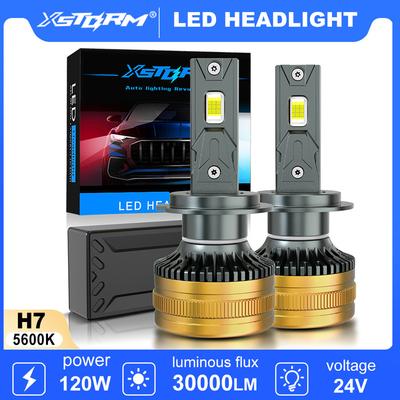 XSTORM H7 LED Bulbs Canbus 120W 30000LM H1 H4 LED Headlight 9005 9006 9012 Lamp for Car 5600K 24V Turbo Lights Auto Headlamp