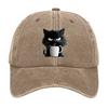 Cotton Snapback Baseball Cap Cute Cat Adjustable Cotton Cap Coffee Cat Printed Baseball Hat for Mom Grandma Cat Lover