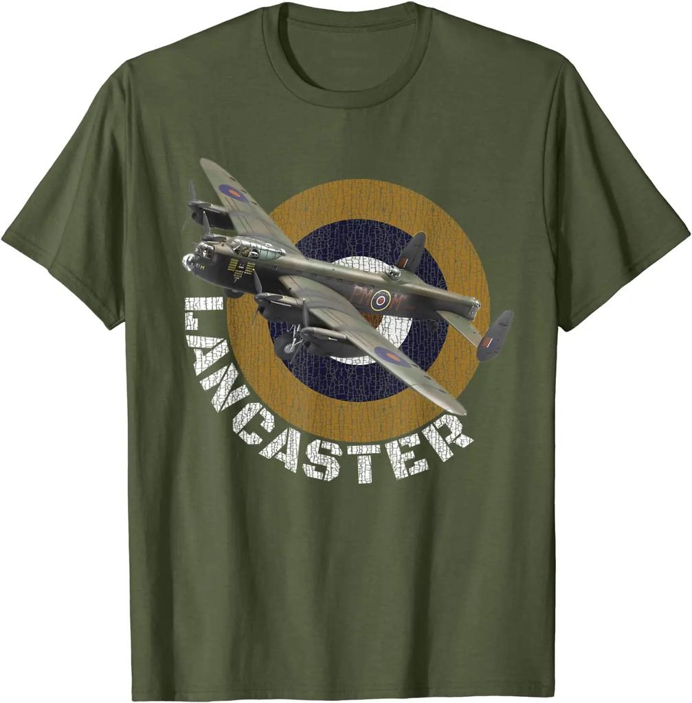 WW2 British Warplanes Lancaster Heavy Bomber T-Shirt. Premium Cotton Short Sleeve O-Neck Mens T Shirt New S-3XL