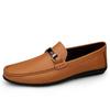 Men's Cross-Border Slip-On Leather Driving Moccasins - Casual Low-Top, Large Size Cowhide Shoes for Spring and Autumn