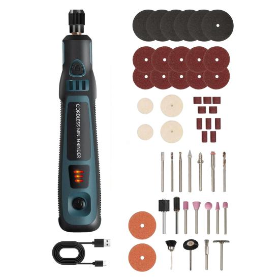 Mini Cordless Rotary Tool 3-Speed USB Rechargeable Rotary Tool with Accessories for DIY Crafts Jewelry Making Wood Carving Polishing Sanding Drilling