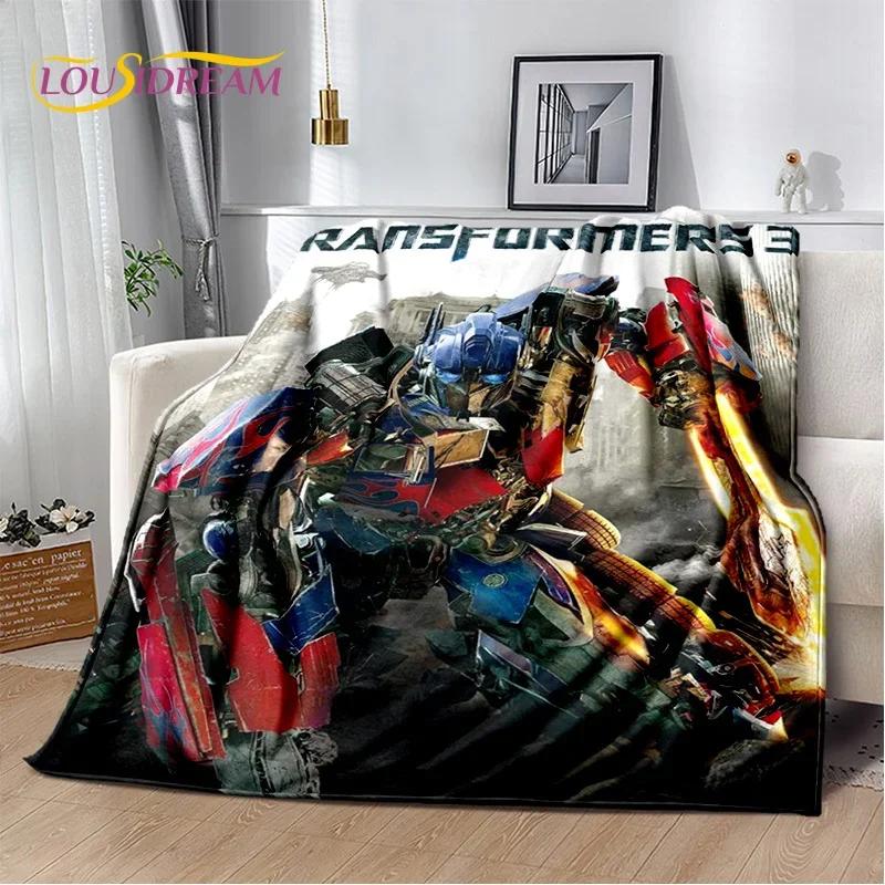 Cartoon T-Transformers Autobots Soft Flannel Blanket for Beds Bedroom Sofa Picnic,Throw Blanket for Cover Outdoor Leisure Gift
