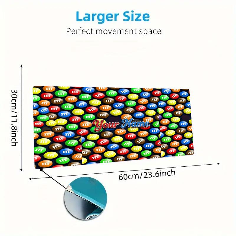 M&M's Custom Name Large Size Mouse Pad Large Gaming Table Cushion Non-slip Laptop Tablet Big Mousepad XXL Mat Mini PC Playmat With Lock edge