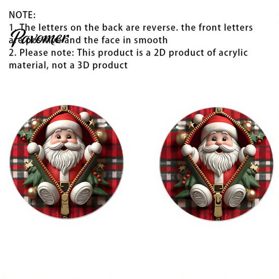 Indoor Holiday Home Ornaments Double-sided Acrylic Christmas Hanging Ornaments, Xmas Cartoon Snowman/Penguin/Gingerbread Man/Santa Claus Lightweight
