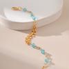 Wheat Ear Chain Blue Crystal 18k Gold Plated Fashion Women Bracelet Jewelry